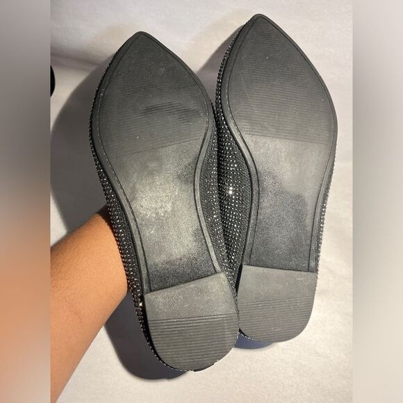 Torrid Rhinestone Point Toe Black Flats Size 9 WW - Picture 7 of 10